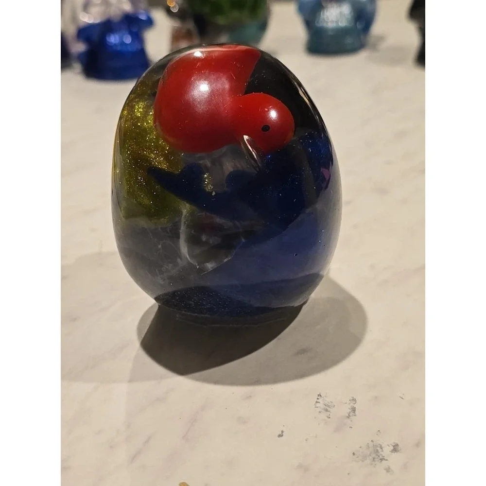 Handmade Resin Skull With Fish Inside And A‎ Duck. 746